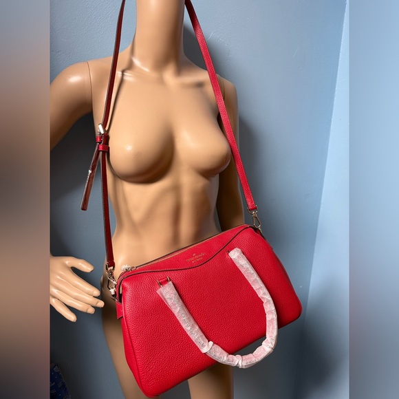 NEW with TAGS Kate Spade candied cherry red Mimi Satchel Crossbody NWT purse bag - Picture 5 of 9
